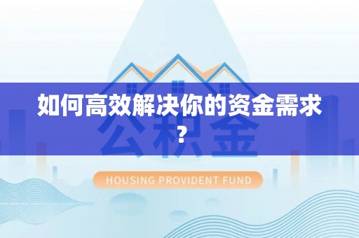 团队如何高效解决你的资金需求？